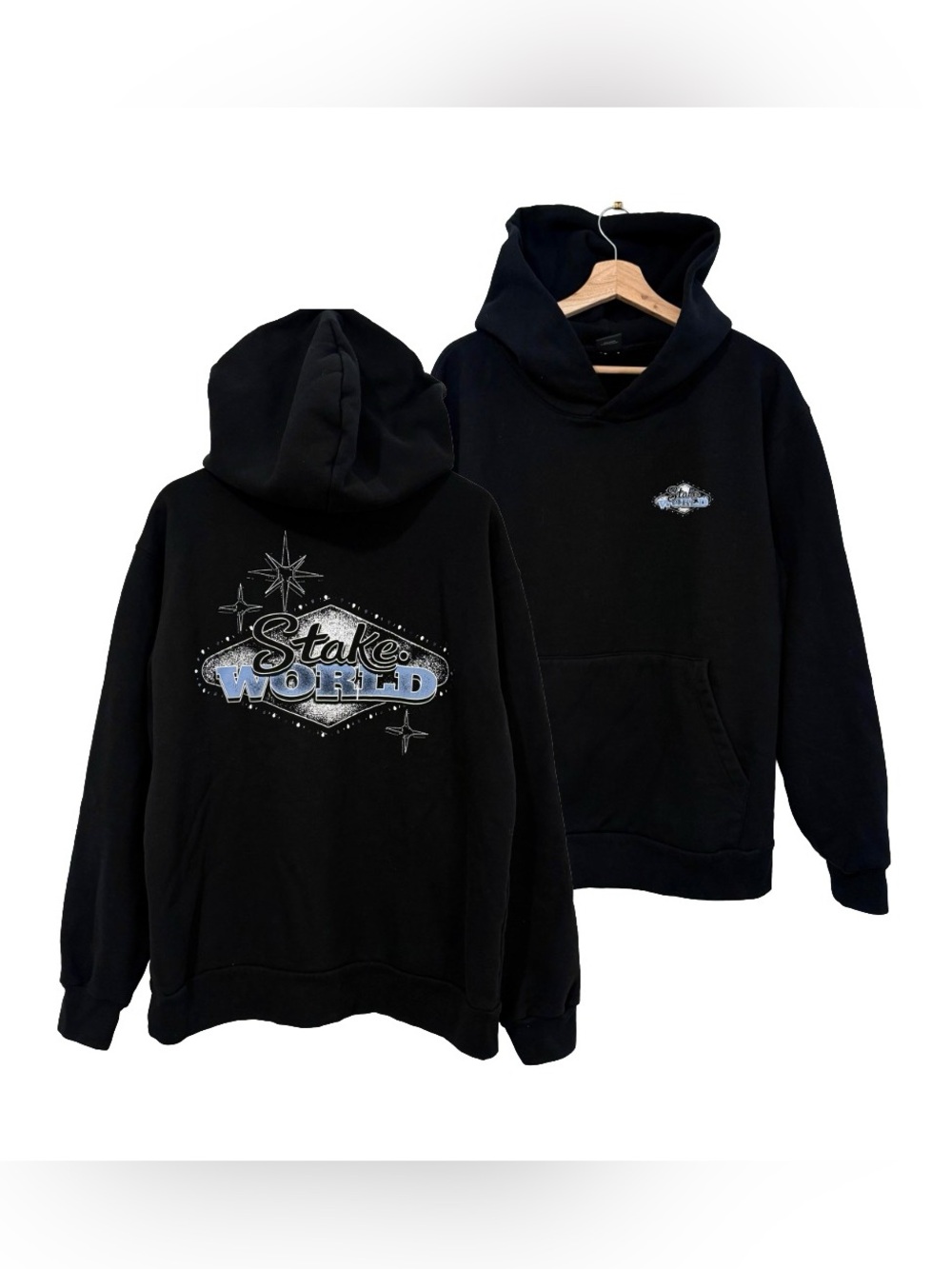 Stake World Marquee Graphic Hoodie Online Casino Gambling $95 MSRP